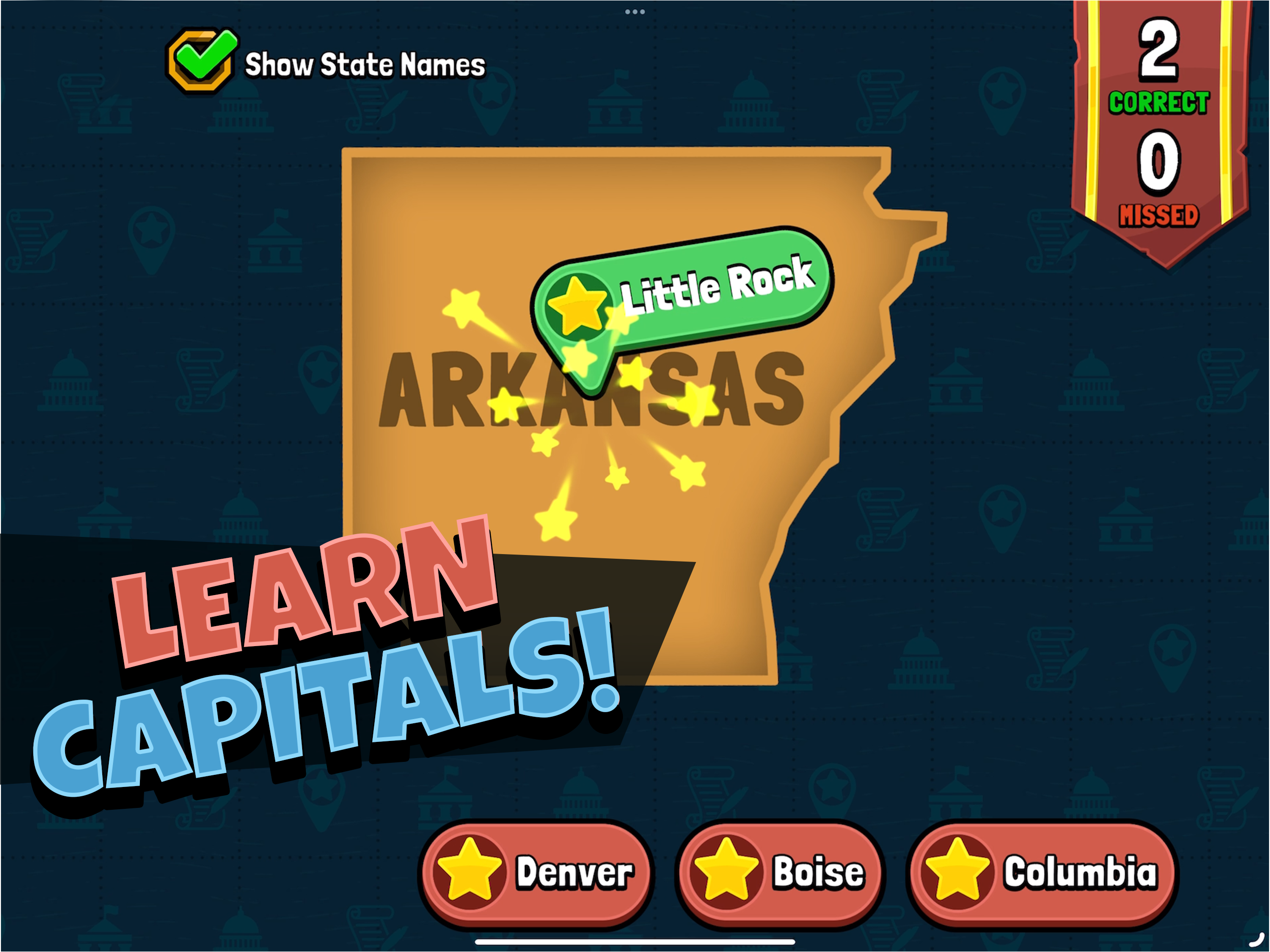 Play the States Capitals Game